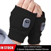 USB Electric Heated Gloves With 2000mah Battery 3 Speed Adjustable Heating Gloves Women Touch Screen Smart Heat Winter Warmer