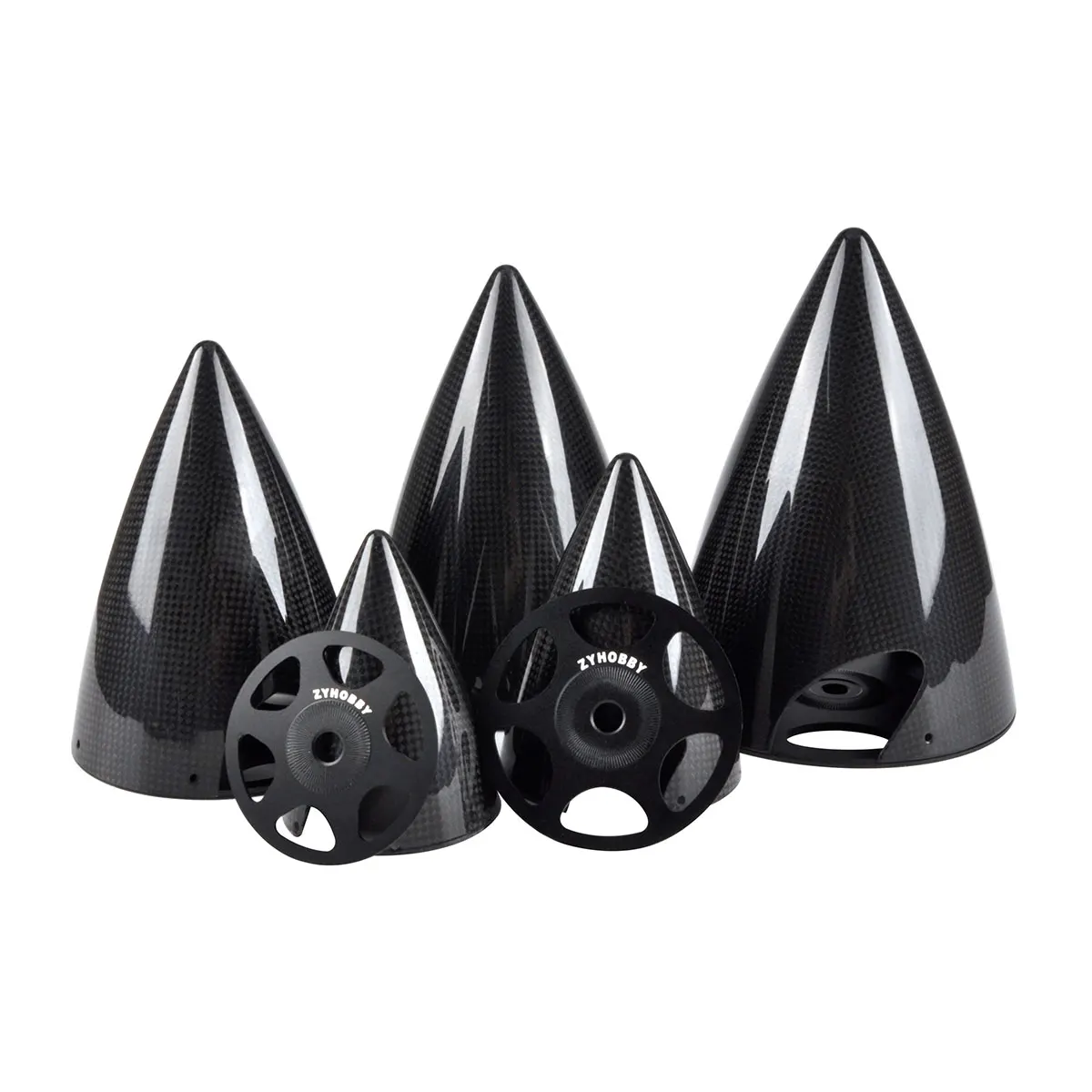 1Pc ZYHOBBY Light Carbon Fiber Spinner 2-blade Prop Cone For RC Airplane Model  2.75''3''3.5''4'' 4.5''5''5.5'' inch