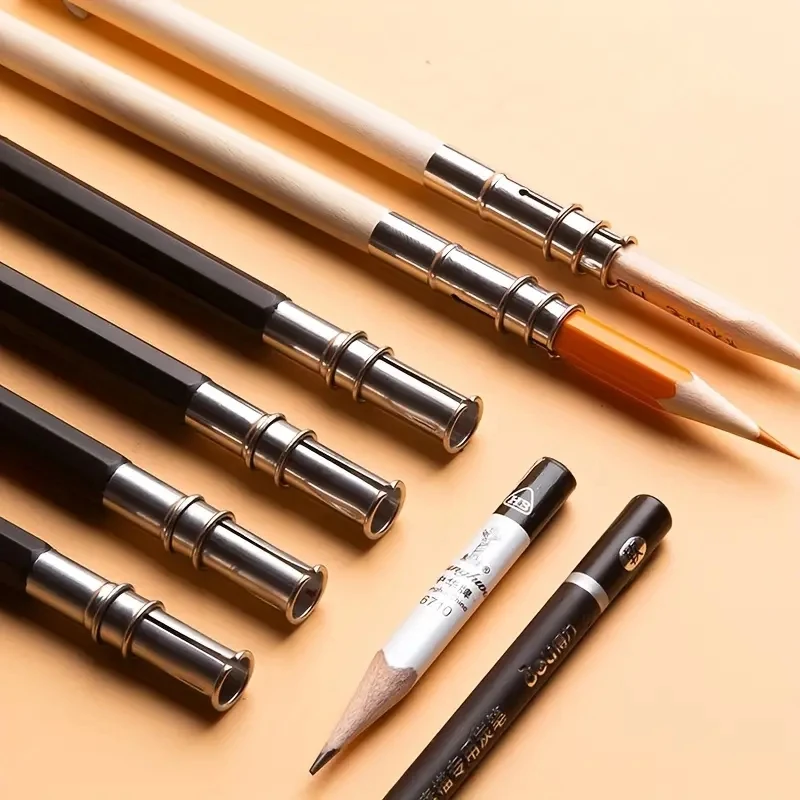 14/6 Piece Set Pencil Extenders, Pencil Connectors - Pencil Extension Rods for Students' Drawing and Writing - Double-Ended Connecting Pen Holder Pencil Case, Halloween and Christmas Gifts