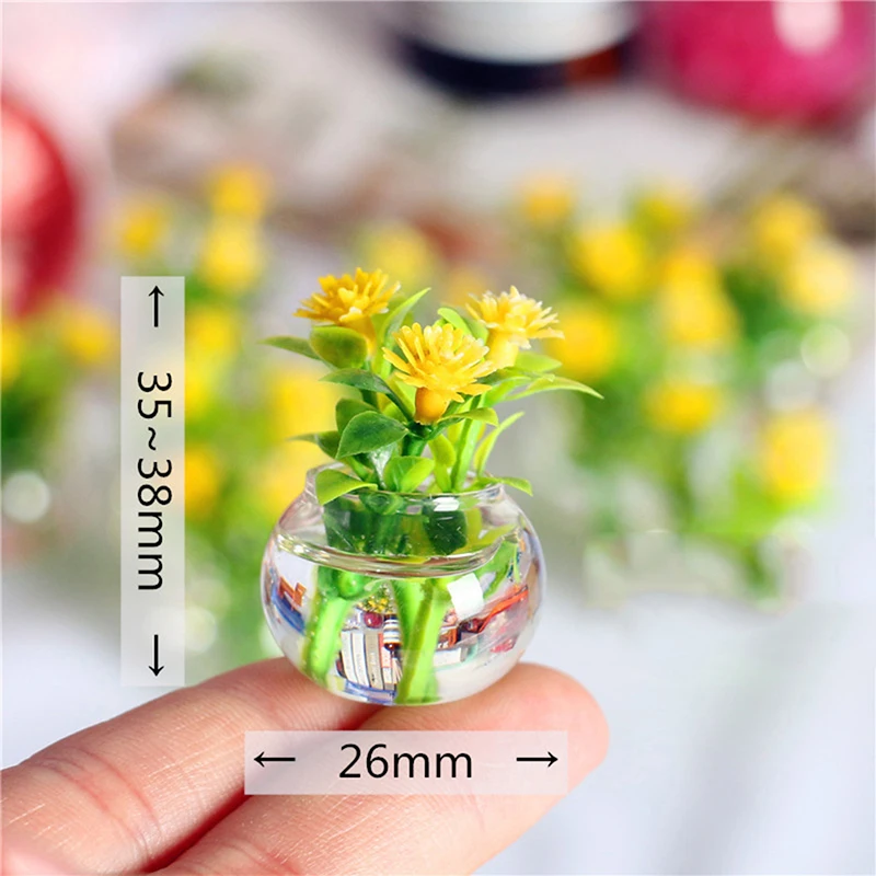 1:12 Dollhouse Miniature Green Potted For Home Decor Simulation Potted Plants
