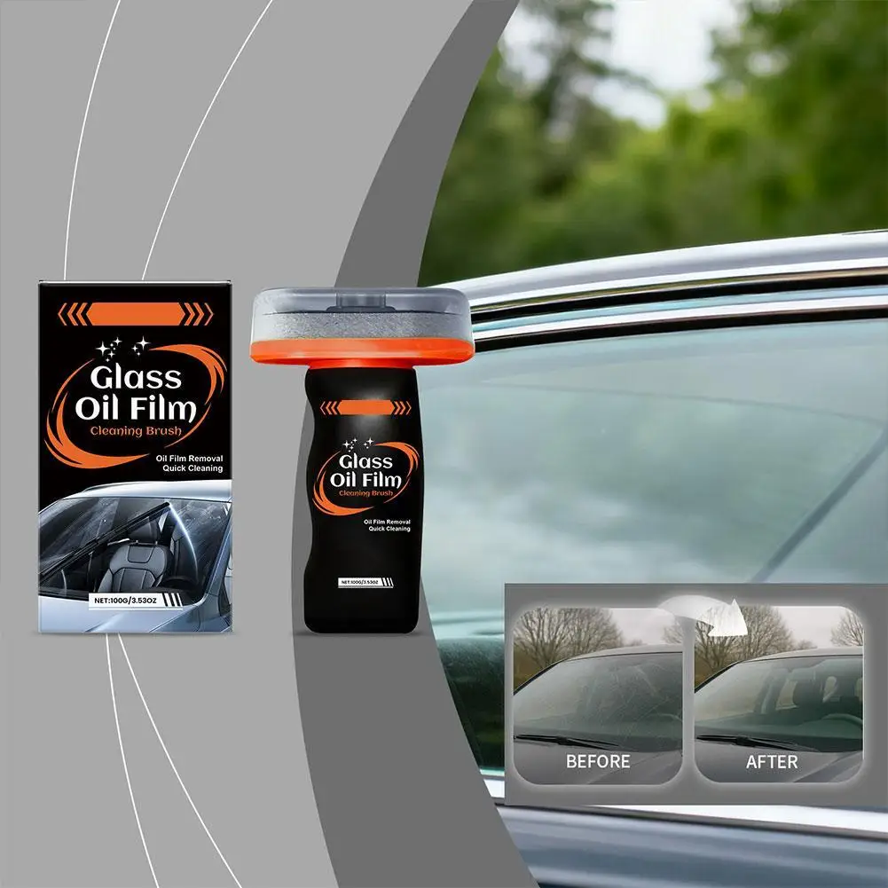 Car Glass Oil Film Cleaning Brush Removes Stubborn Oil Film Formed By Exhaust Fumes Cooking Fumes Insect Auto Maintenance Tools