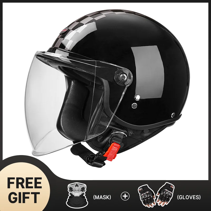 

Новое поступление 2023 года, мотоциклетный шлем 3/4 с открытым лицом, прозрачными длинными линзами и антибактериальной подкладкой для взрослых, удобный велосипедный шлем