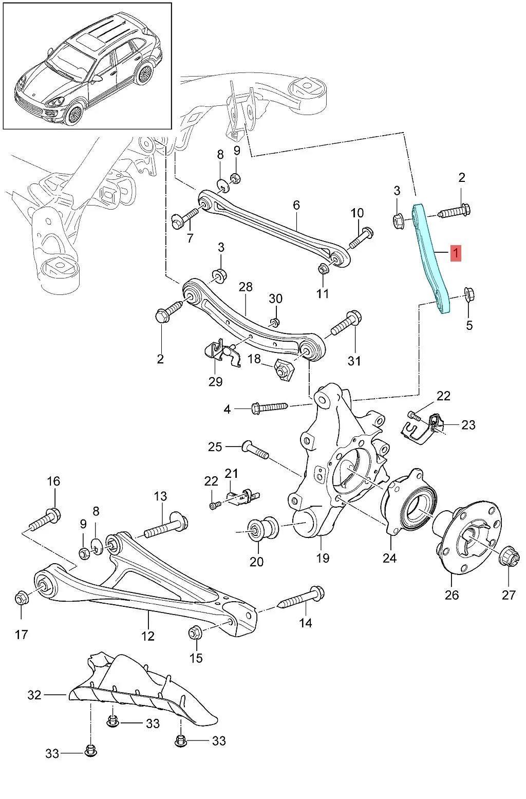 95533104900 95533105000 Rear Control Arm connecting rod for Porsche cayenne  9pa/9pa1 2007-2010
