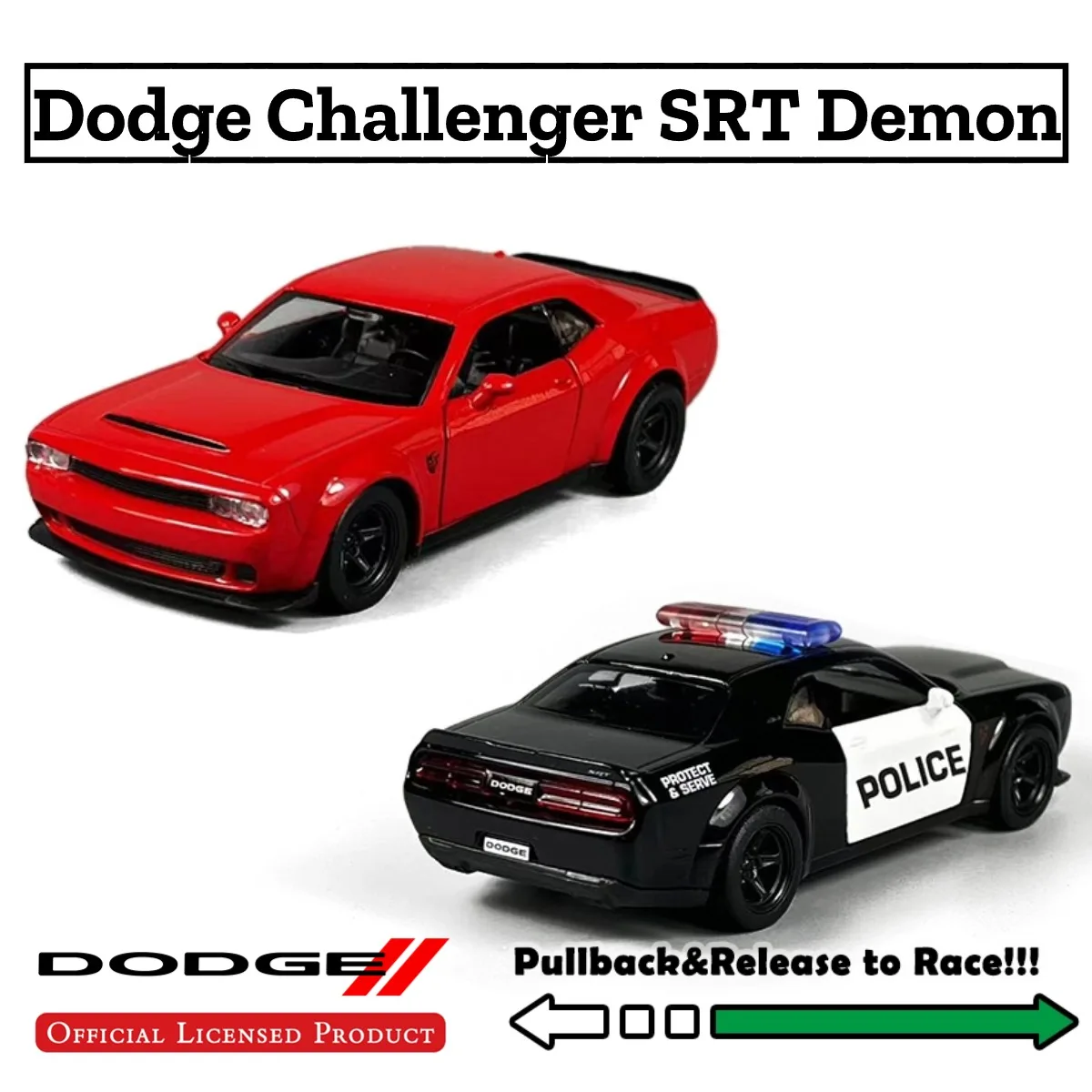 

1:36 Scale Dodge Challenger SRT Demon Replica Diecast Model Car Decoration Collection Gift for Boys and Toy Car Collectors