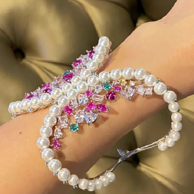 

ARIGAYA Многоцветный браслет из стерлингового серебра 925 пробы с бабочкой и кубическим цирконом и жемчугом из оливкового цвета, изысканные женские украшения