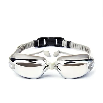 성인용 수영 고글, 귀마개 포함, 김서림 방지 방수 수영 안경, 수영장 다이빙 훈련 레이스 안경, 남녀공용 