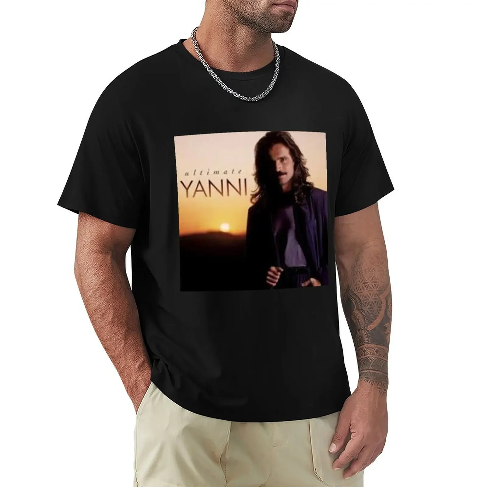 Yanni-Camiseta definitiva, camiseta gráfica de gran tamaño, moda coreana, camisas de entrenamiento para hombre