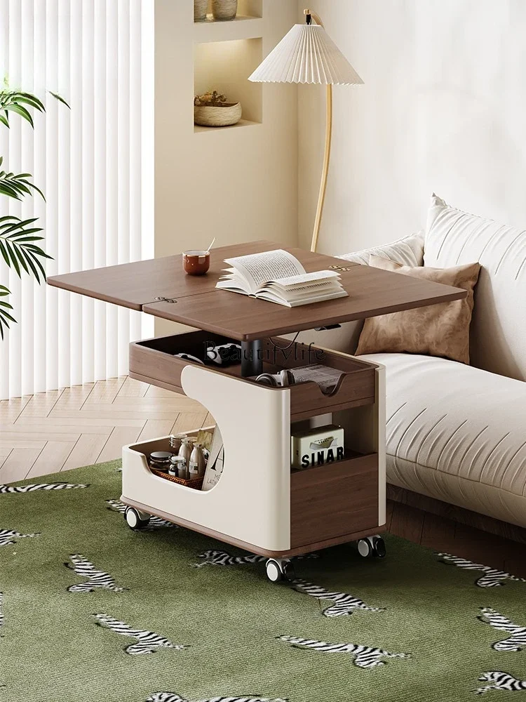 

trolley coffee table living room home light luxury high-end folding mobile side table