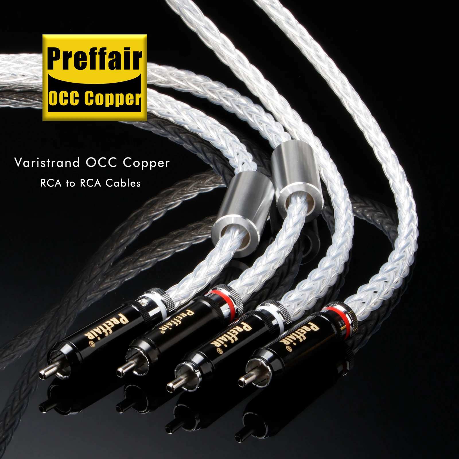 

Preffair L303R1743 Silver Plated RCA Interconnecting Cables with RCA Plug 12 Cores for Amps and CD Players