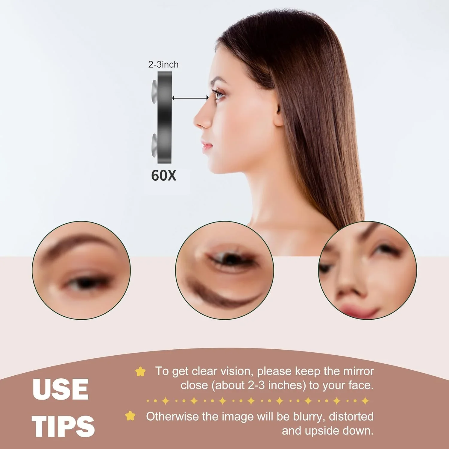 60X Portable Makeup Mirror Travel Magnifying Double-sided Folding Vanity Mirror High Definition Glass Portable Pocket Mirror