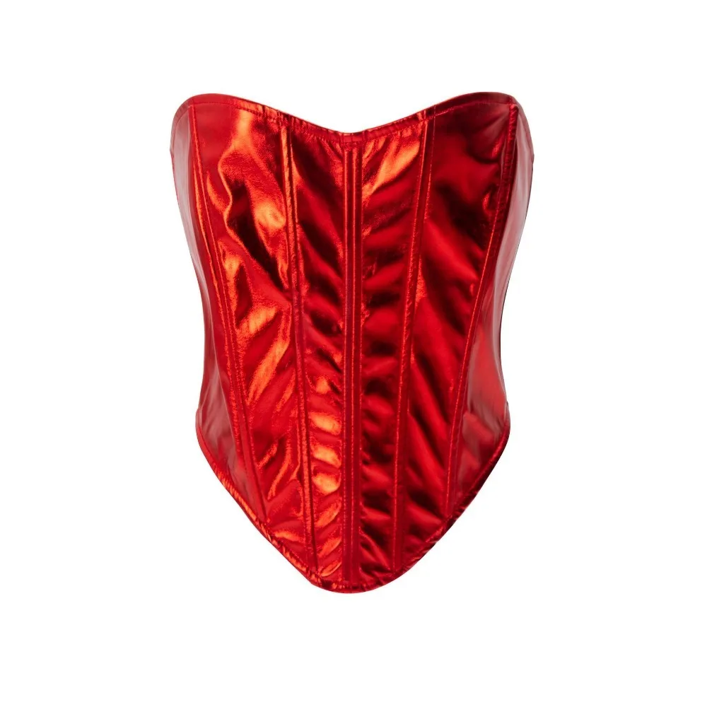 

Corset Shaper Corselet Bordado Fishbone Patterned Lace Up Corset Metallic Colored Cinched Top Sexy Undershirt Gorset Корсет