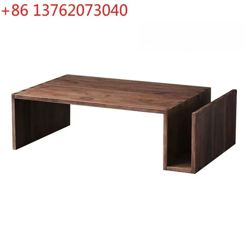 North America Black Walnut Nordic Creative Coffee Table Japanese Log Coffee Table Living Room Short Tea Table