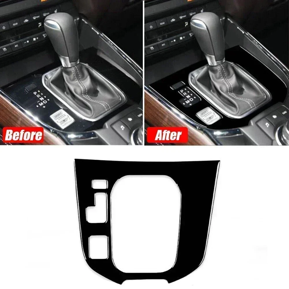 Enhance the Interior of Your For Mazda CX9 2016 2021 with Glossy Piano Black Console Gear Shift Panel Cover Trim