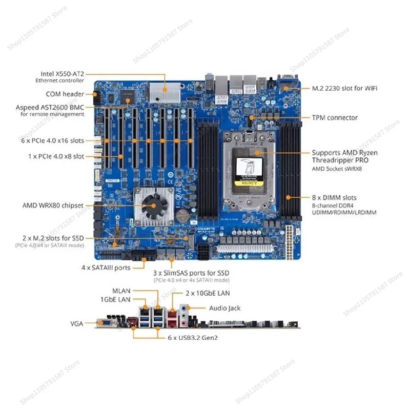 For WRX80 MC62-G40 Server Main Board Workstation Accessories