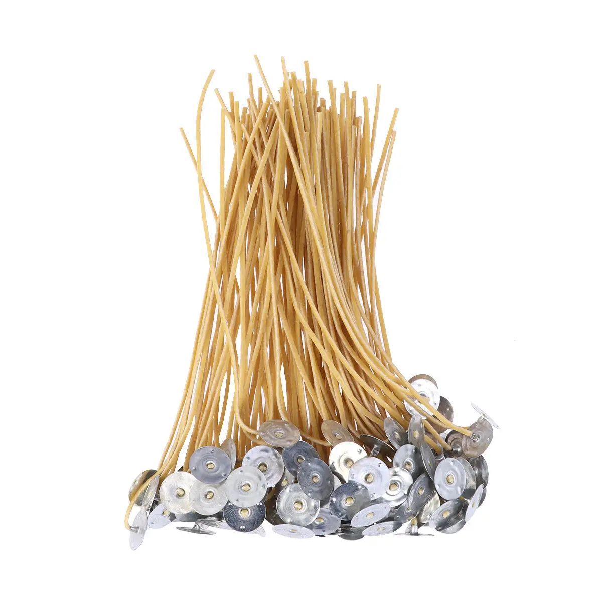 100Pcs Natural Beeswax Wicks Cotton Twine Low Smoke Extra Long Tabbed Suitable for Candle Making Romantic Scenes