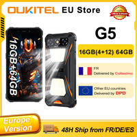 Oukitel G5 Android 14 Dual Camping Lights 4G Rugged Smartphone 4GB +12GB Expansion RAM 64GB ROM 6300mAh 13MP 6.0'' HD Cellphone