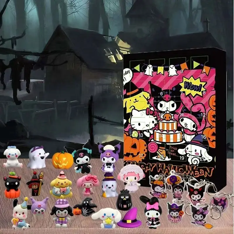 Sanrio Hello Kitty 2024 คริสต์มาส Advent ปฏิทินกล่องเด็ก Kuromi อะนิเมะตัวเลข Cinnamoroll ของเล่น My Melody หญิงของขวัญของเล่น