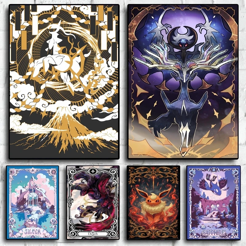 Hot Pokemon Selling Anime Poster Painting Wall Art Home Children Gifts Classic Modern Living Room Children's Bedroom Decor Gif