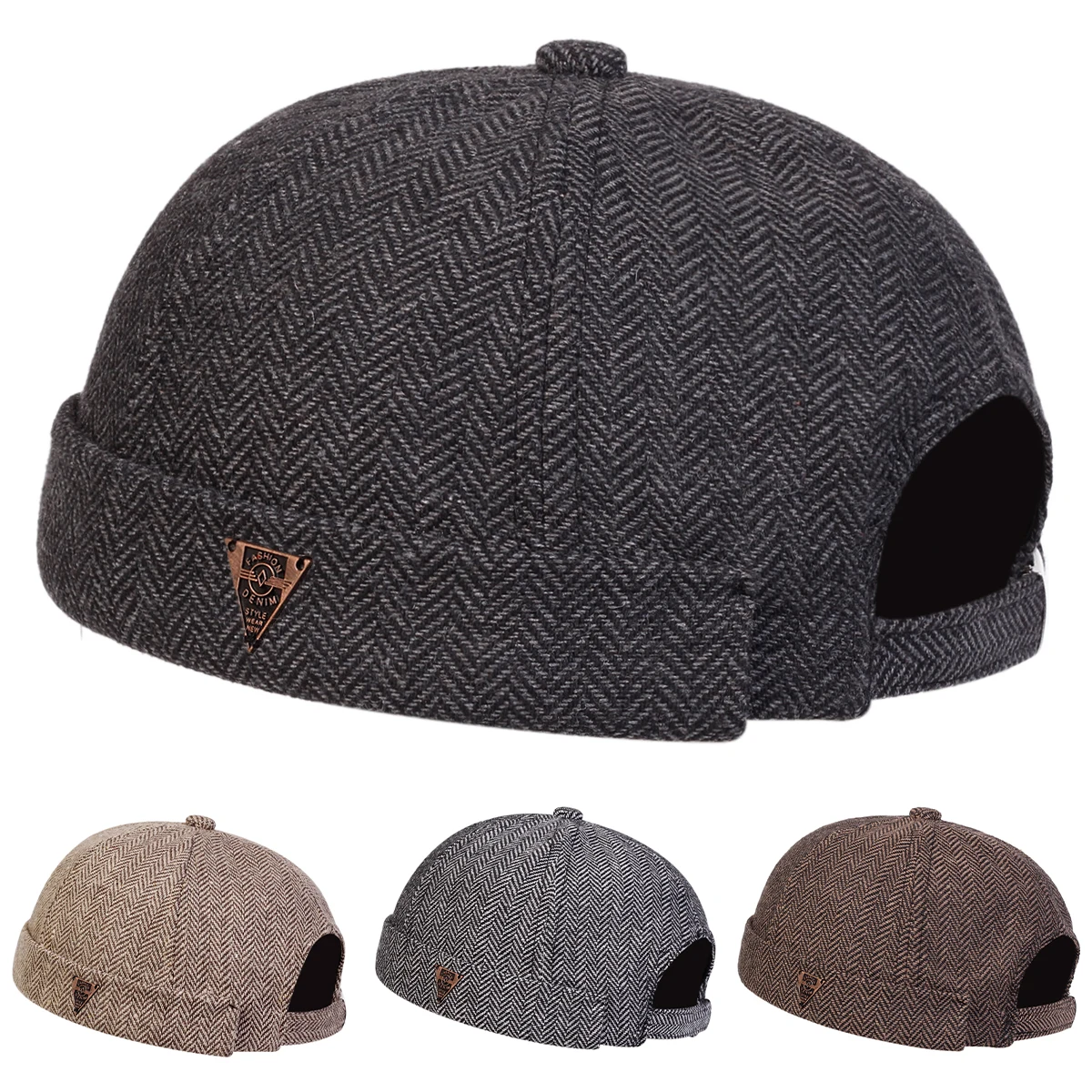 Gorras Unisex de moda con letras de DENIM, gorras de propietario en espiga, sombreros de piel de melón para primavera y otoño, gorro literario de Hip Hop, gorra de pintor