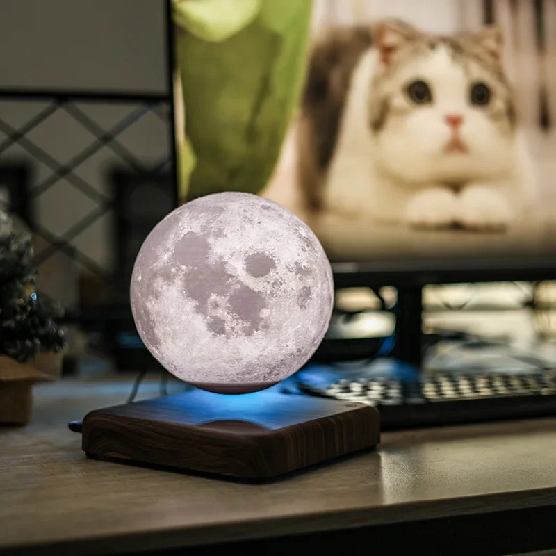 Altavoz Bluetooth Maglev, luz de luna, atmósfera, luz nocturna, tecnología creativa, adorno de regalo de cumpleaños novedoso