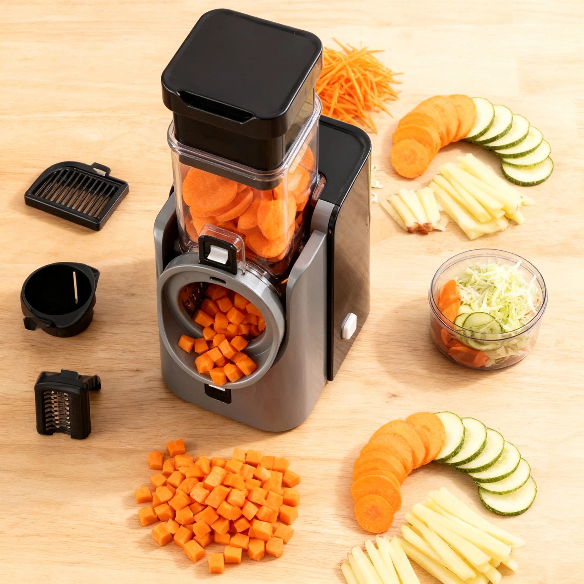 220V Electric Vegetable Slicer Shredder, Multifunctional Potato Carrot Cutter for Home Kitchen