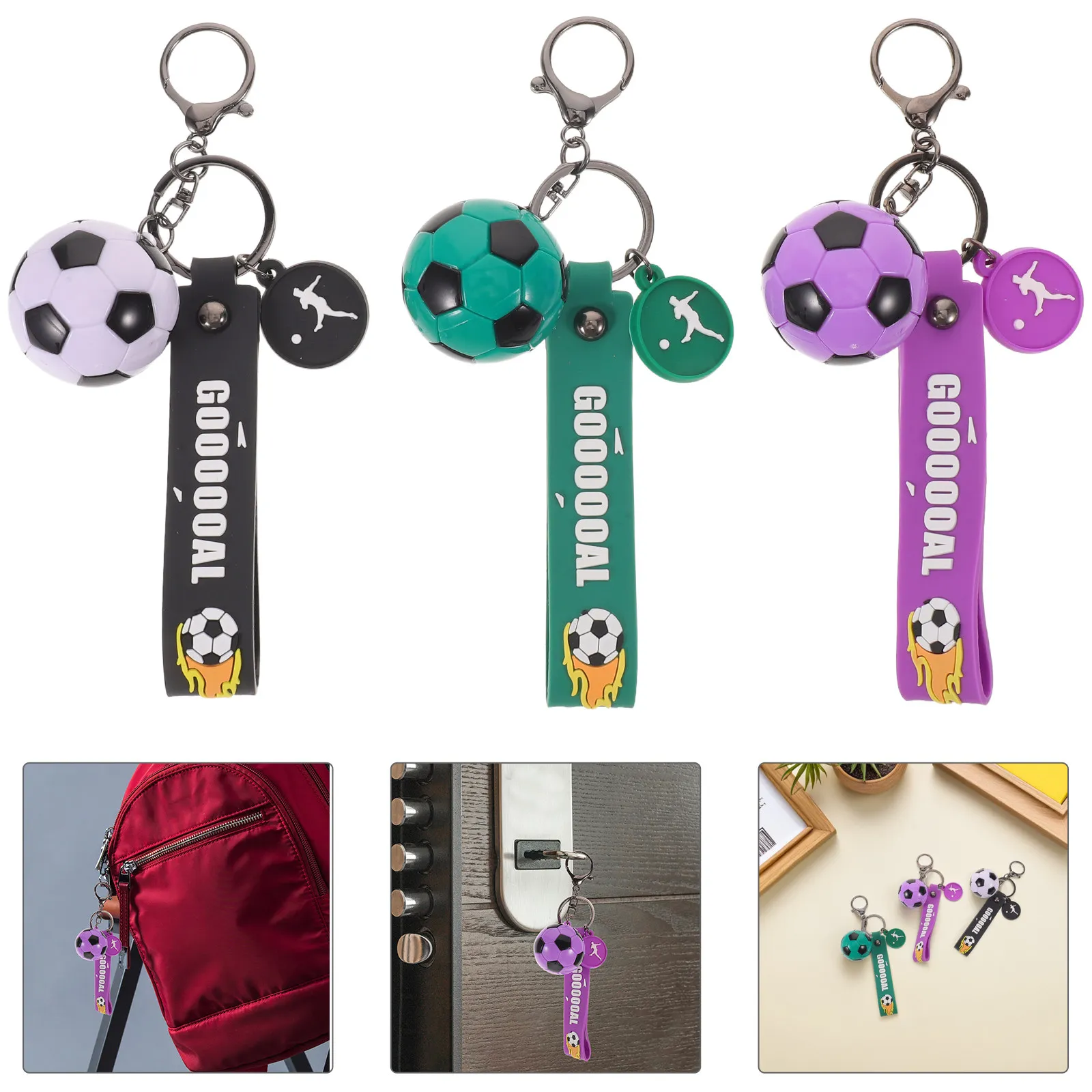 

Набор из 3 футбольных брелоков: легкие сувениры для футбольных фанатов, спортивная серия, брелоки с символикой команды, подарки для футбольных вечеринок, выпускных мероприятий