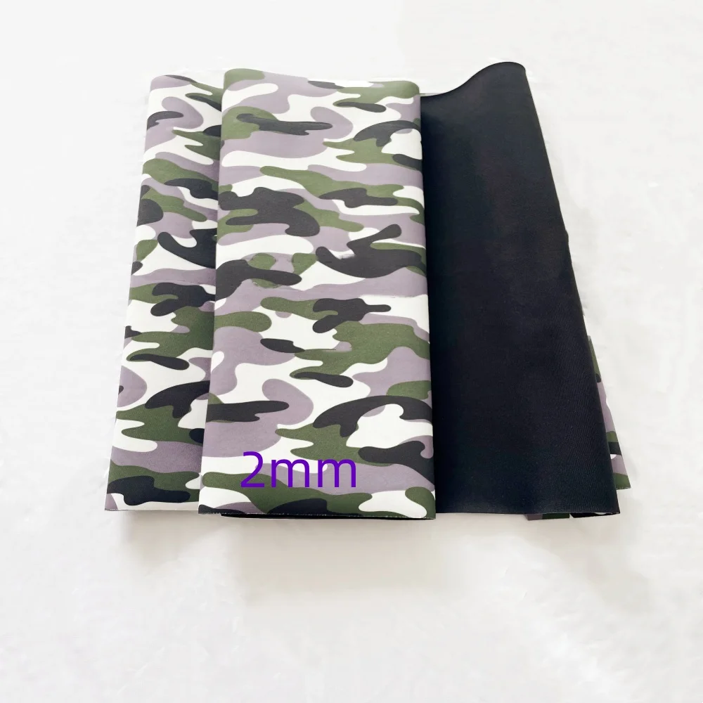 2mm camouflage SBR neoprene sewing cloth fabric, school bag, mug cover, black stretch, waterproof diving cloth, multiple sizes