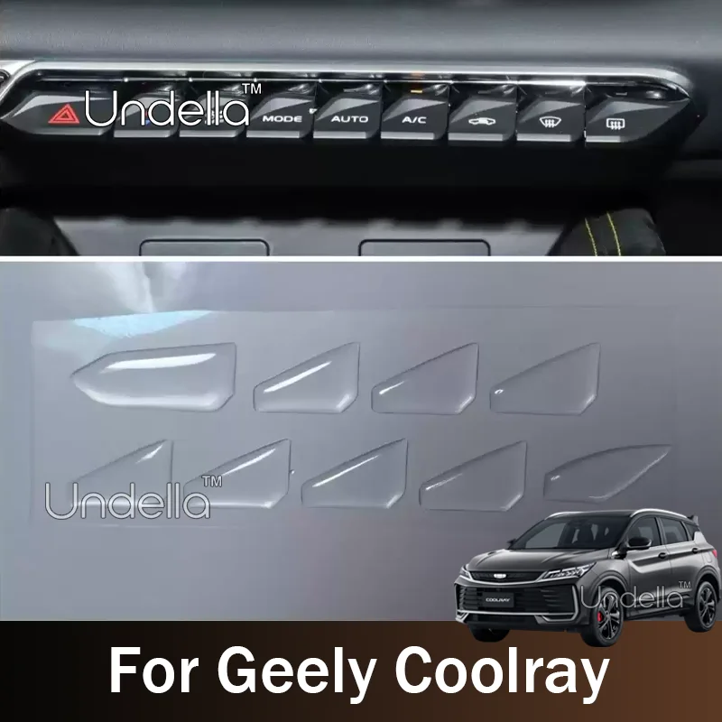 For Geely Coolray 2026 2025 Coolray Plus Central Control Button Sticker Drip Protective Film Panel Button Sticker Accessories
