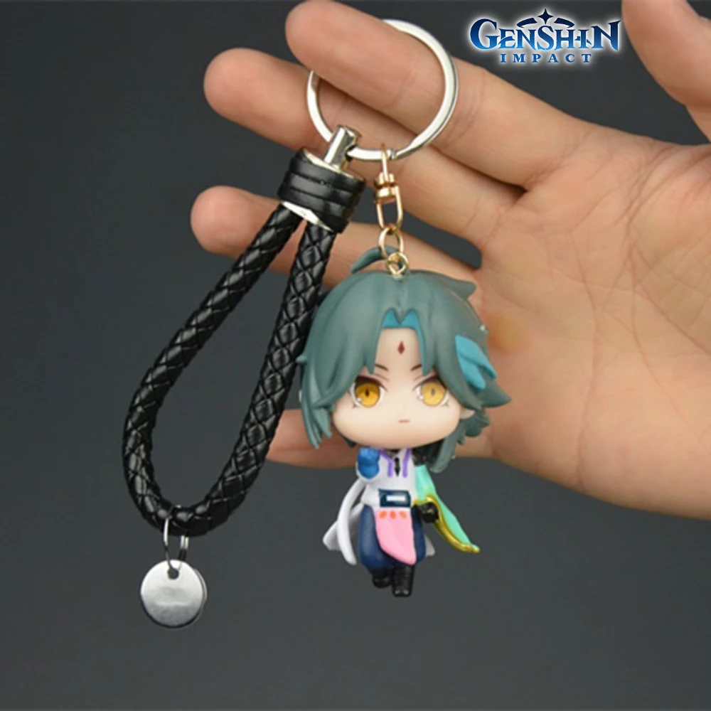 Genshin تأثير أنيمي ميرش المفاتيح بايمون الأثير لومين Zhongli هو تاو Venti مفتاح حقائب الظهر اكسسوارات المعلقات هدية للمروحة #4
