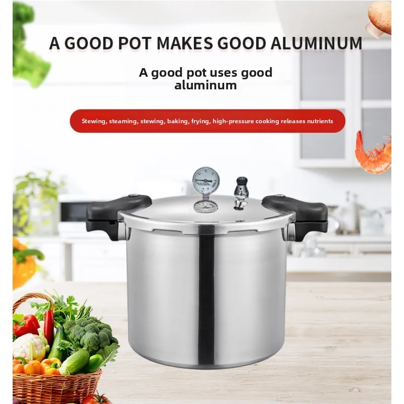 Polished Aluminum Pressure Cooker Induction Gas Compatible Large Capacity Home Commercial флаг