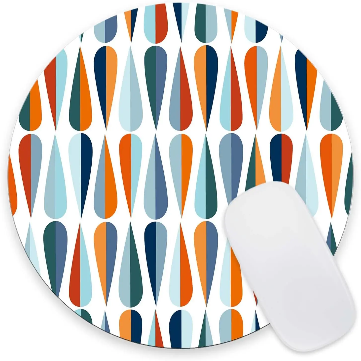 Mouse pad 1pc Mouse pad artisan Round Mouse Pad, Mid-Century Modern Style Pattern Customized Premium-Textured Mouse Mat