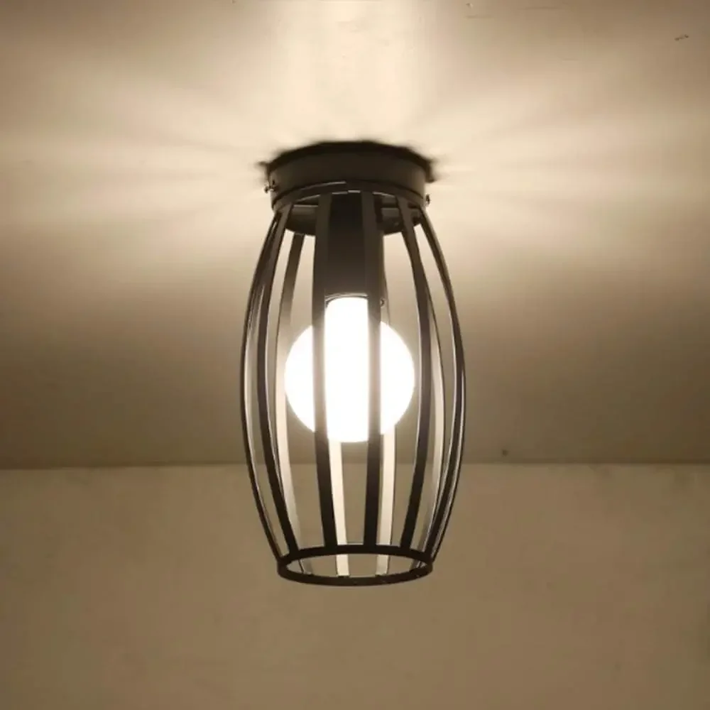 

Ceiling Light E27 Iron Lamp Body Indoor Lighting Lights For Aisle Bedroom Vintage Ceiling Metal Cage Fixture Lights 110-240V