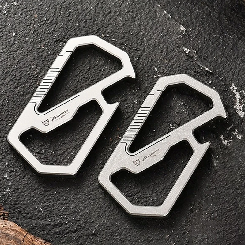 Titanium Alloy Multifunctional Keychain - Portable Bottle Opener, Outdoor EDC Mountain Climbing Hook for Car Keys