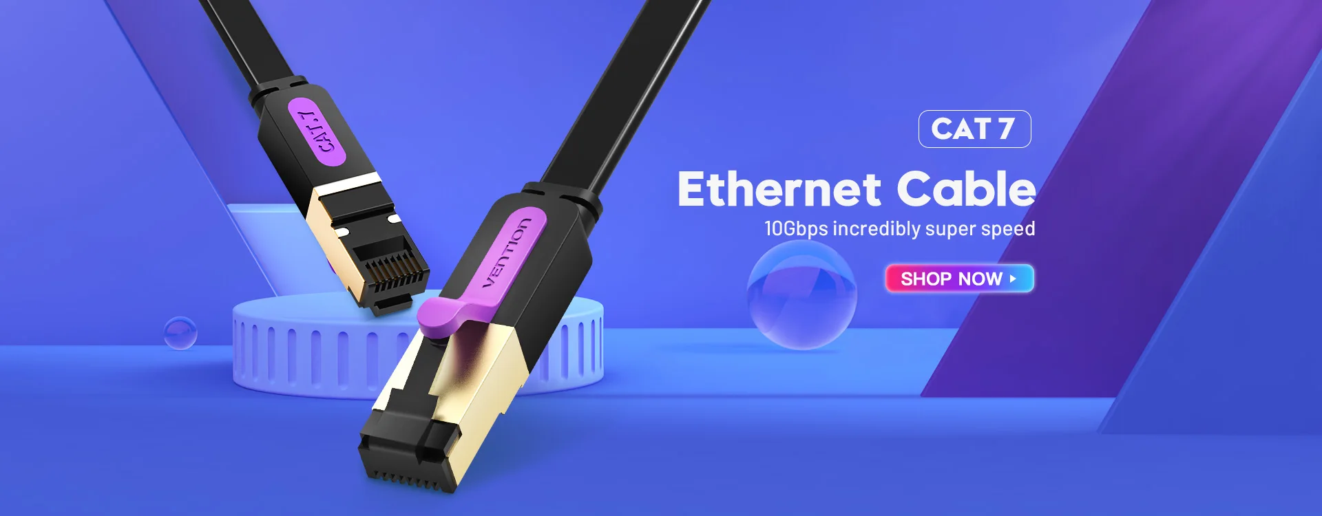 Vention cat6a ethernet kabel 10gbps 90/360 grad rotation cat 6a schlankes netzwerk internet lan kabel für pc ps4 router rj45 kabel – Detail 1