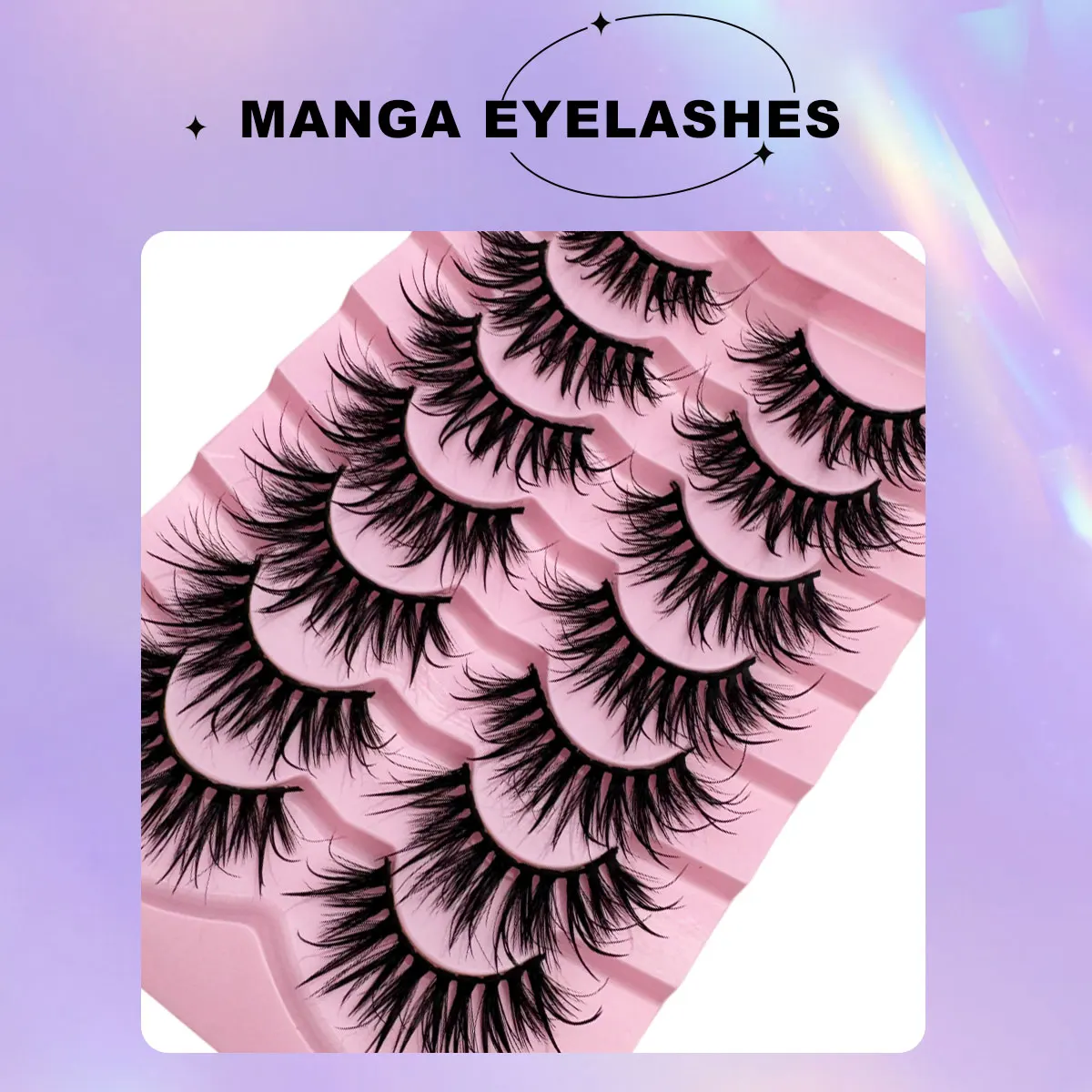 7 Pairs D-Curl Fluffy Faux Mink Natural Eyelashes,Cross Dramatic Effect Soft Reusable Eyelashes Strip Lashes suitable for party