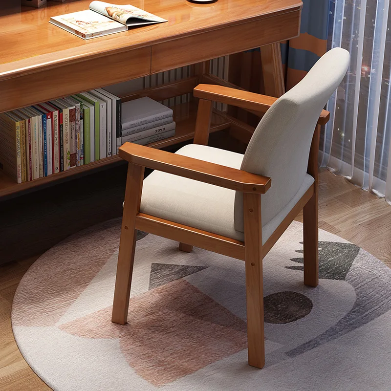 Rubber Wood Frame Ergonomic Dining Chair with Skin Friendly Fabric Upholstery Modern Design for Home Office and Dining Rooms