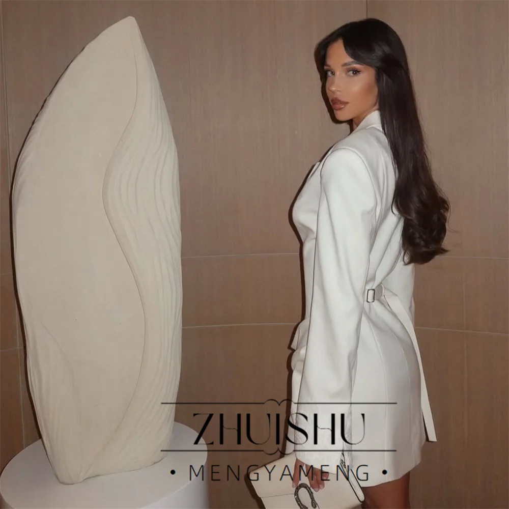 Fashion White A-Line V-Neck Mini Wedding Dress 2026 High Quality Satin Short Wedding Gowns Bridal Prom Dress Customized