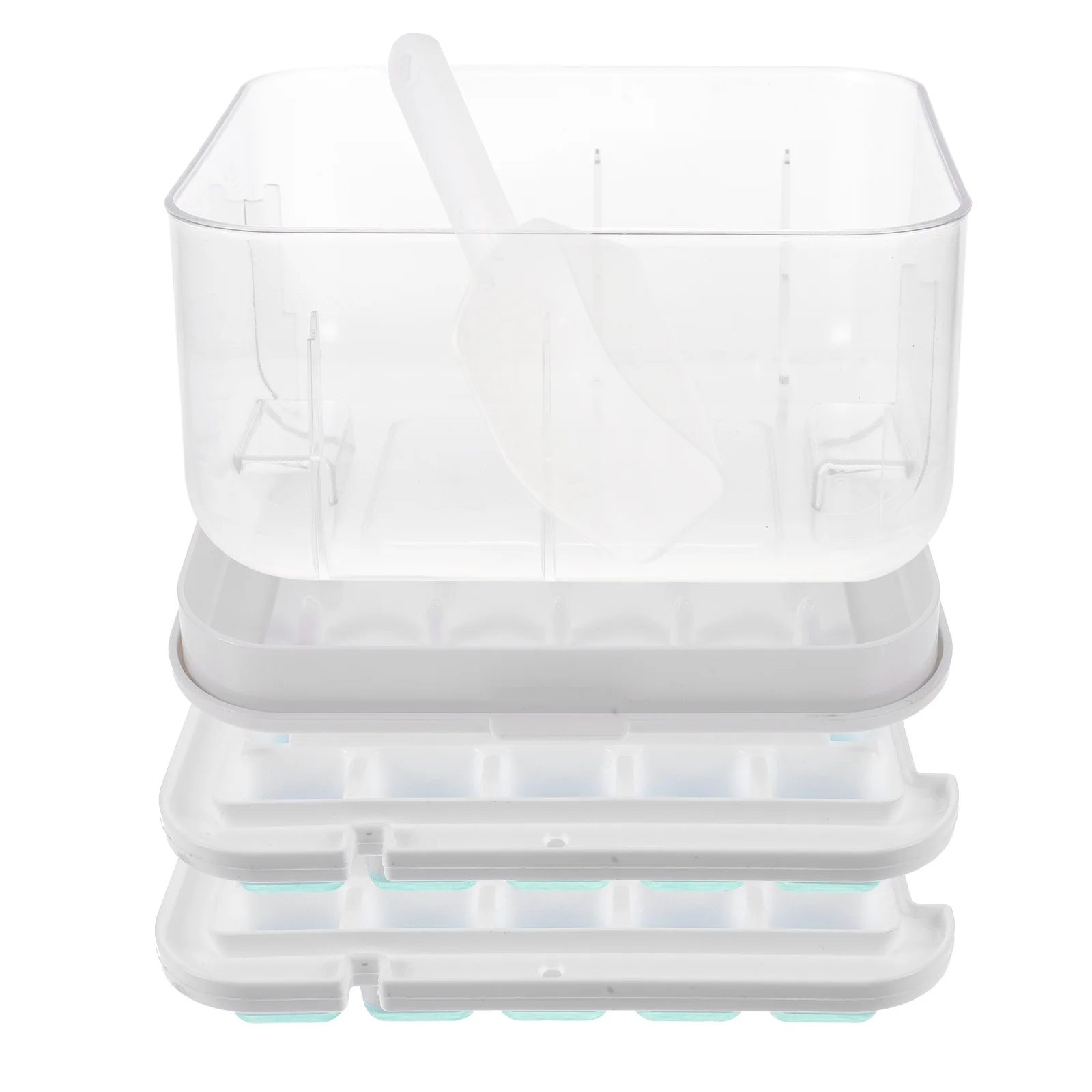 

Ice Cube Tray 2 Layer Ice Cube Making Mold Sturdy Texture Freezer Storage Box High Resistant