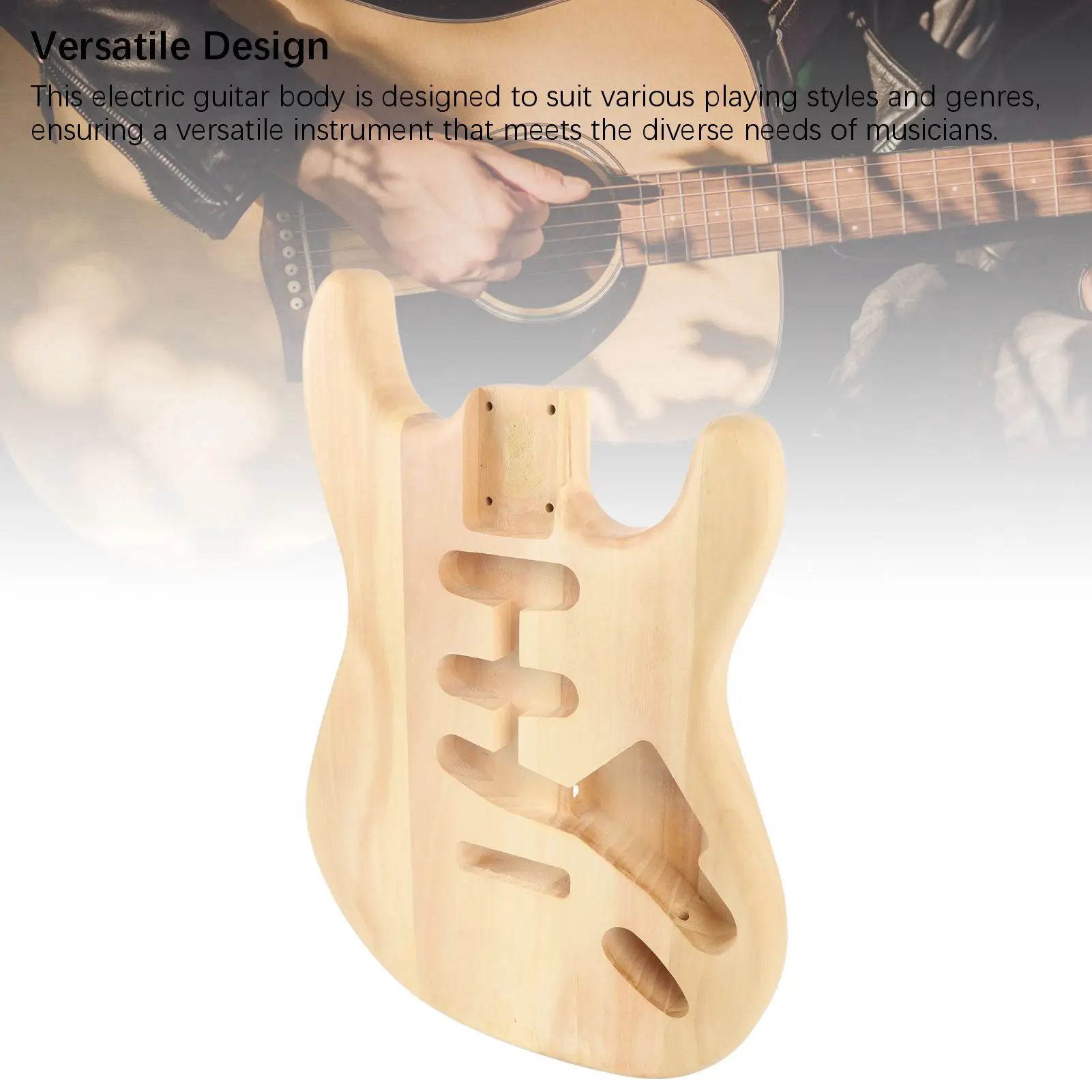 Unfinished Electric Guitar Body - Walnut Wood Blank with Triple Single Pickup Holes, High-Quality Replacement for Guitar DIY