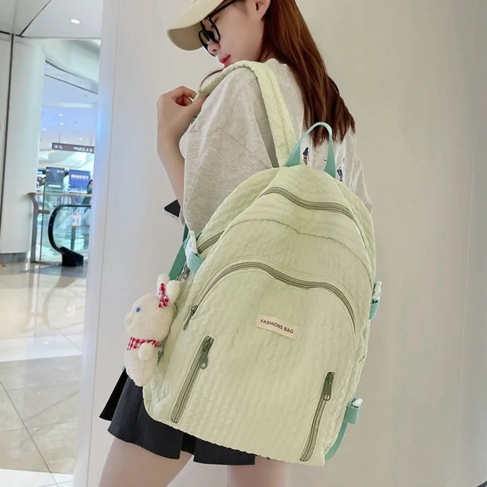 Draagbare effen kleur studenten schooltas eenvoudige waterdichte rugzak met grote capaciteit snoepkleurige dagrugzak universiteitsrugzak reizen