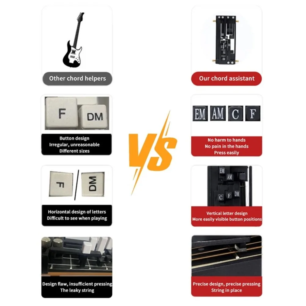 Chord Learning System Guitar Chord Trainer Assistant Learning One-key Guitar Aid Chords Trainer Chord Presser