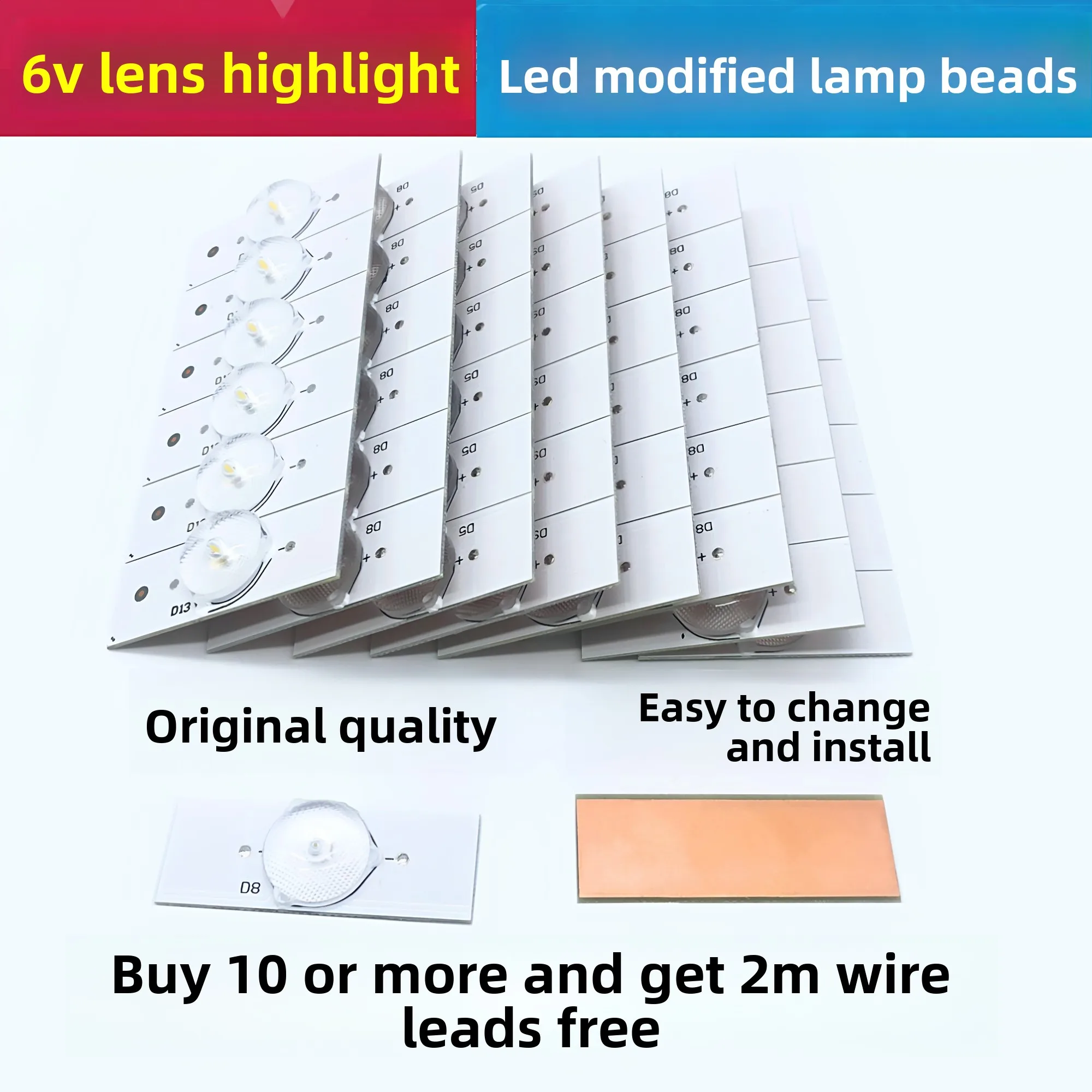 6V lens headlight beads universal LCD TV modified LED light beads light strip 32 inch -65 inch modified LED light strip