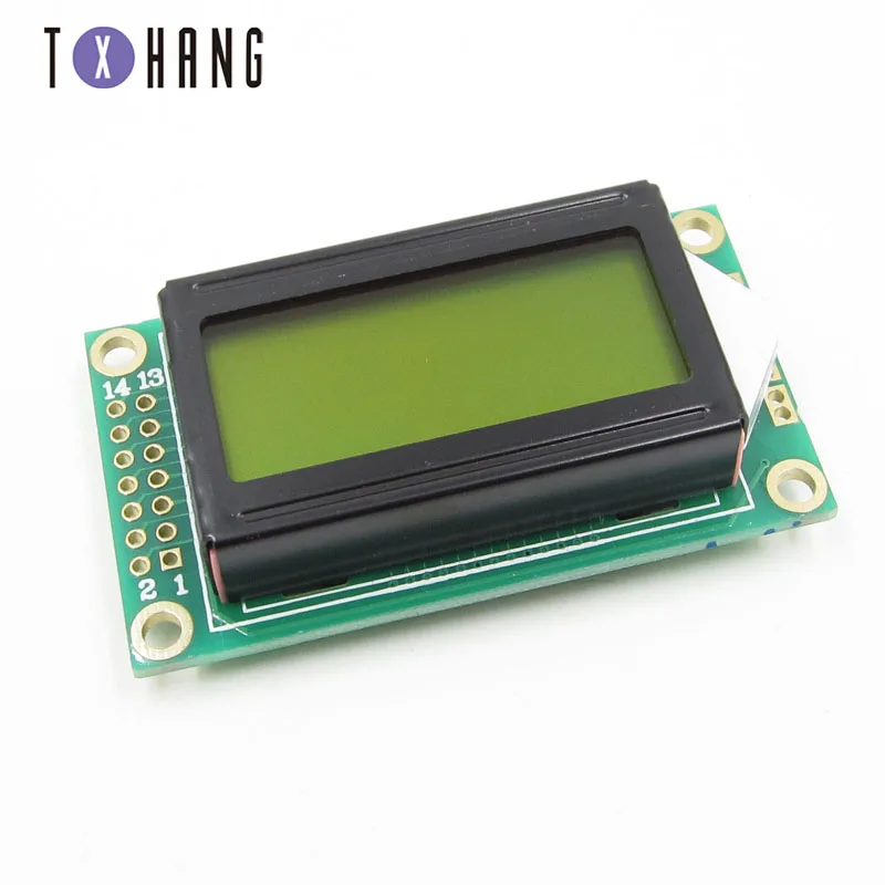 

1pcs Yellow 0802 LCD 8x2 Character LCD Display Module 5V LCM For Arduino Raspberry pi diy electronics