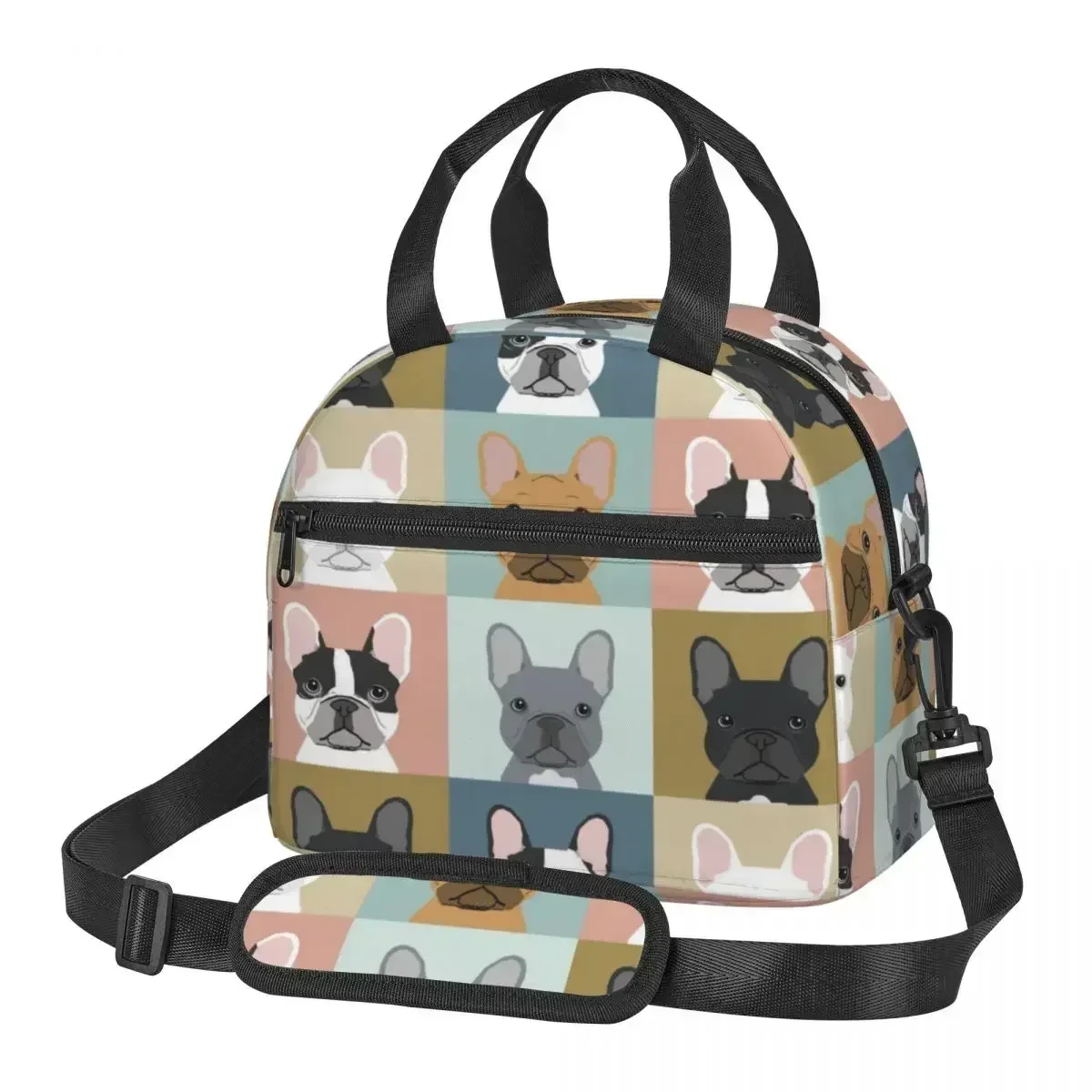 

Милая сумка для обеда с принтом французского бульдога для женщин и детей, портативные сумки для хранения еды, дорожная сумка для пикника, изолированный холодильник Bento