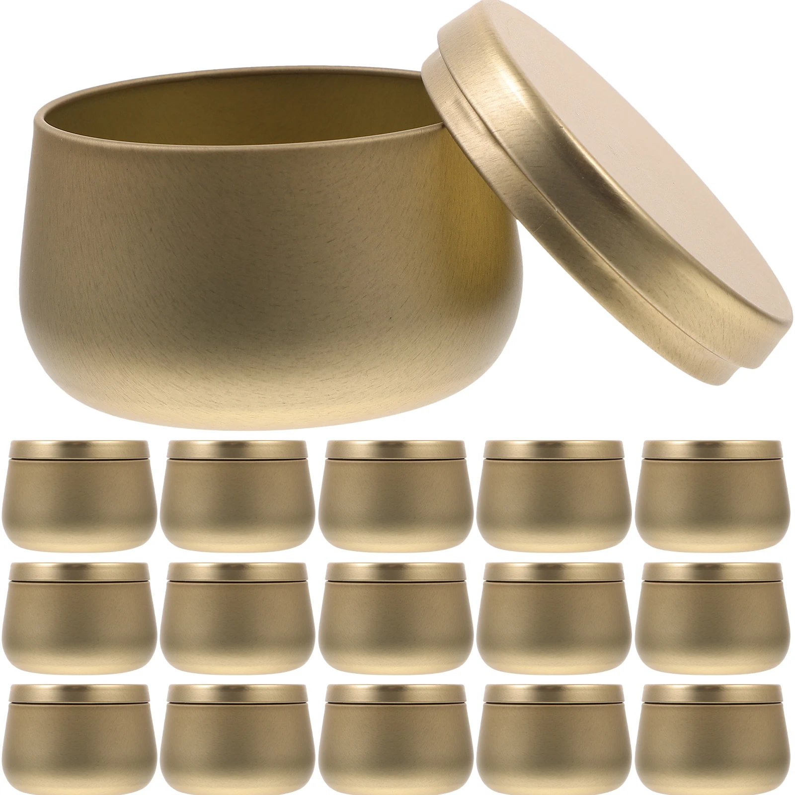 

24 Pcs Candy Tea Food Containers with Lids Round Storage China Tin Metal Cans Tins Tinplate Jar Small Empty