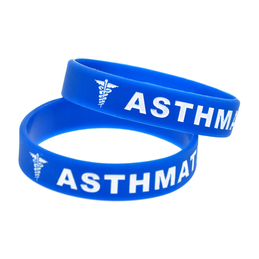 1PC/3PCS Asthmatic Silicone Bangle Medical Rubber Wrist Band Daily Use Emergency Recognition Band
