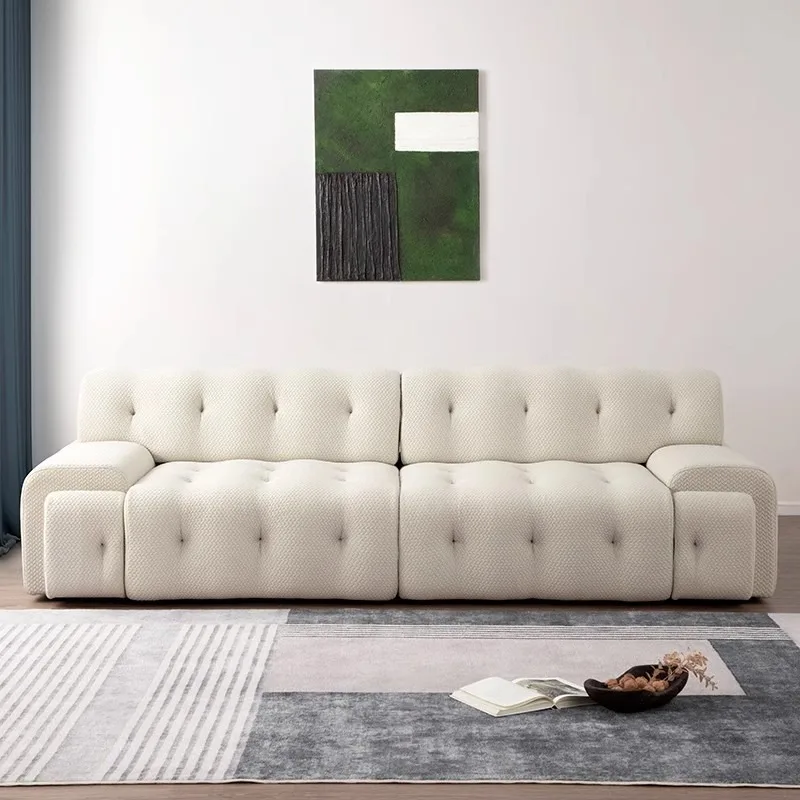 Minimal living room size apartment dual-purpose straight row telescopic multi-functional electric sofa bed