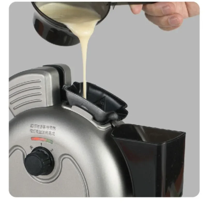 No Spill Recycling Batter Vertical Mini Pancake Waffle Maker Household Bread Cake Baker