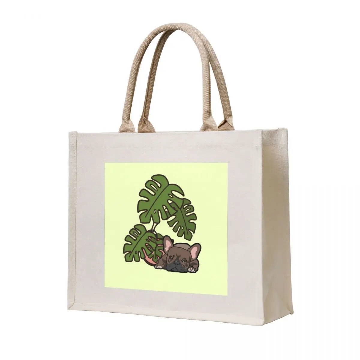 

French Bulldog Monstera Vinyl Monstera Vinyl Monstera Plant Tote Bag large tote bag tote bag university Reusable bags