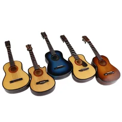 10CM Mini  Folk classical guitar model Wooden Mini Guitar Model Musical Instrument Decoration Gift  For Bedroom Living Room
